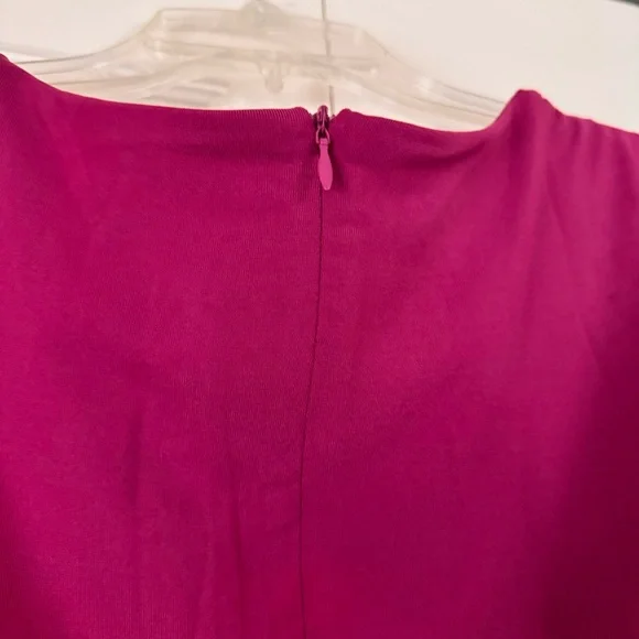 Women’s v-neck ruched sleeveless dress in magenta, size XL NWT - Picture 9 of 14